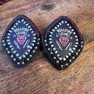 Beaded Stranger Things Earrings Hellfire Club